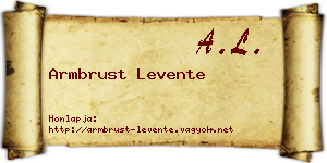 Armbrust Levente névjegykártya